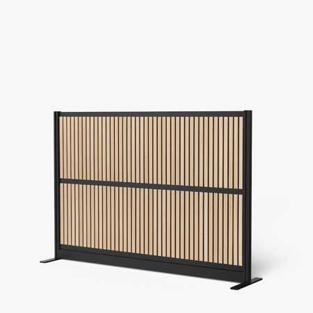 LUXOR Grove Modular Wall Room Divider System - Black Frame - 70in X 48in - Wood Wall MW-7048-WB